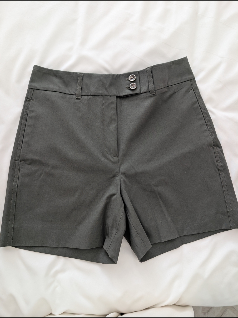 White House Black Market Olive Green High-Rise Tailored Shorts